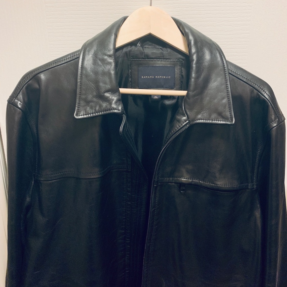 Men’s Banana Republic Leather Motorcycle Jacket XL